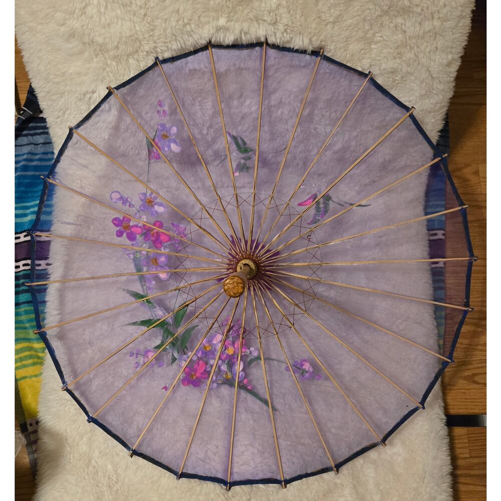 Vintage Purple, Floral, Chinese Parasol